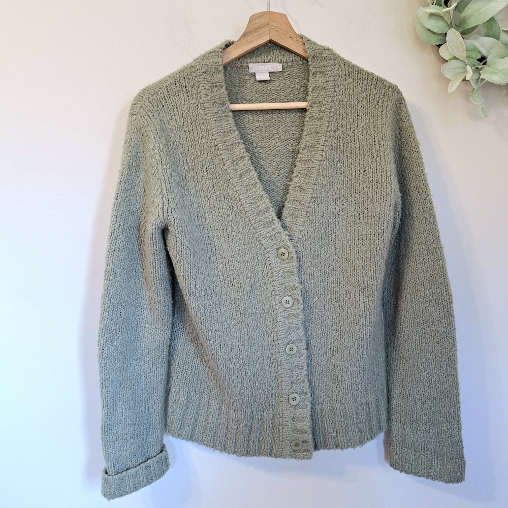 J. Crew Green Women's Button Cardigan Wool Blend Size Small